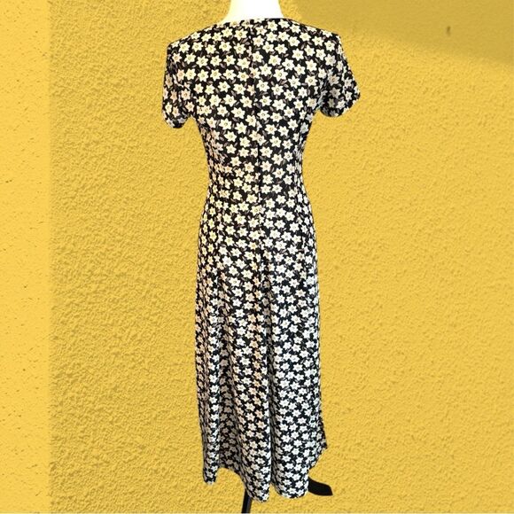 90s vintage Esprit maxi button down semi sheer daisy print dress - Picture 4 of 15